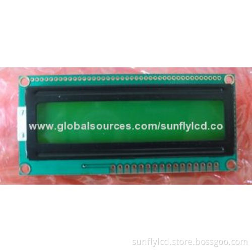STN Character LCD Module, LCM 16x1 Character LCD with Yellow-green Backlight